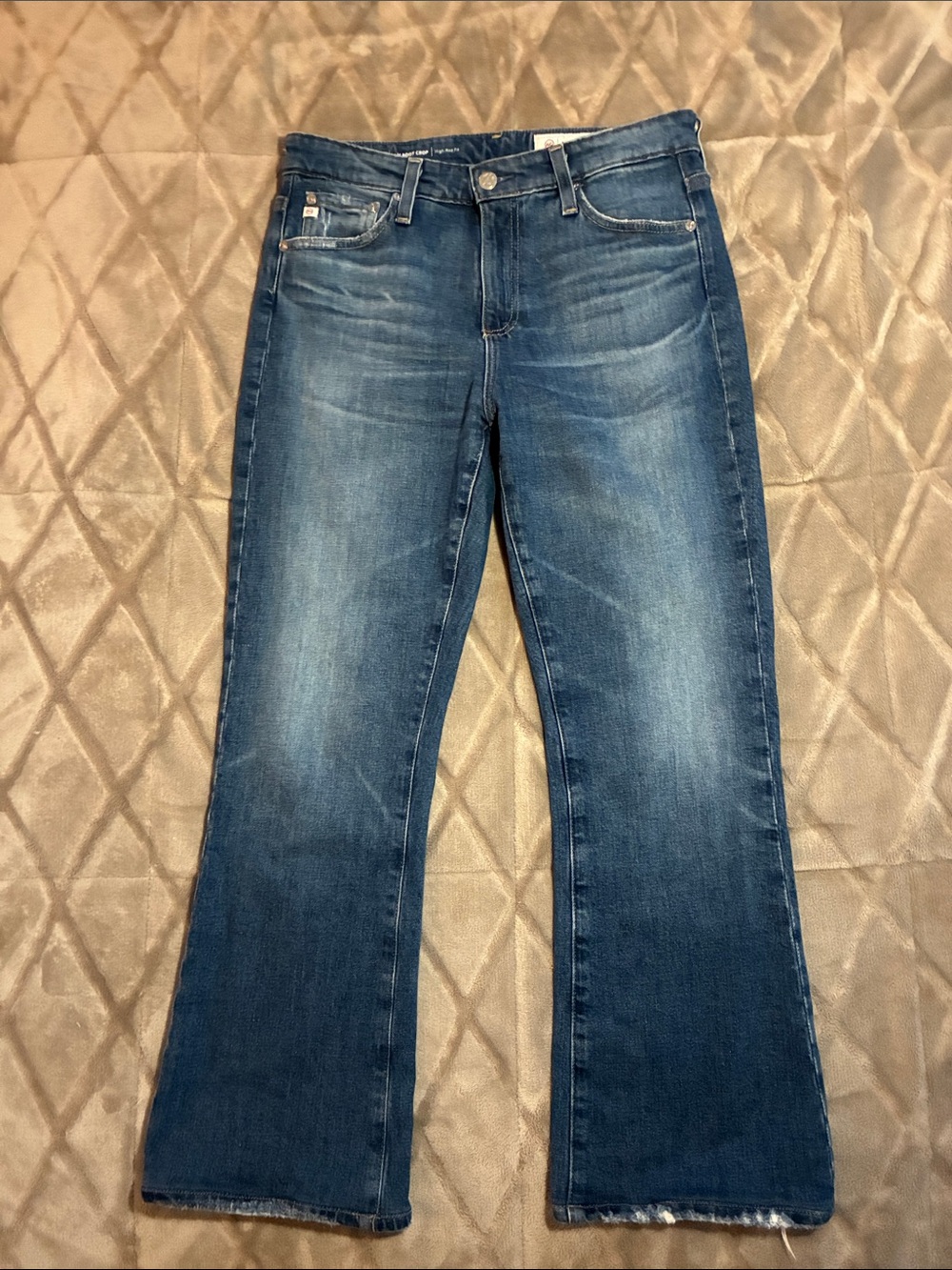 Ag Adriano Goldschmied Women's High Rise Farrah Boot Crop 14 Yr Wash Sz 28